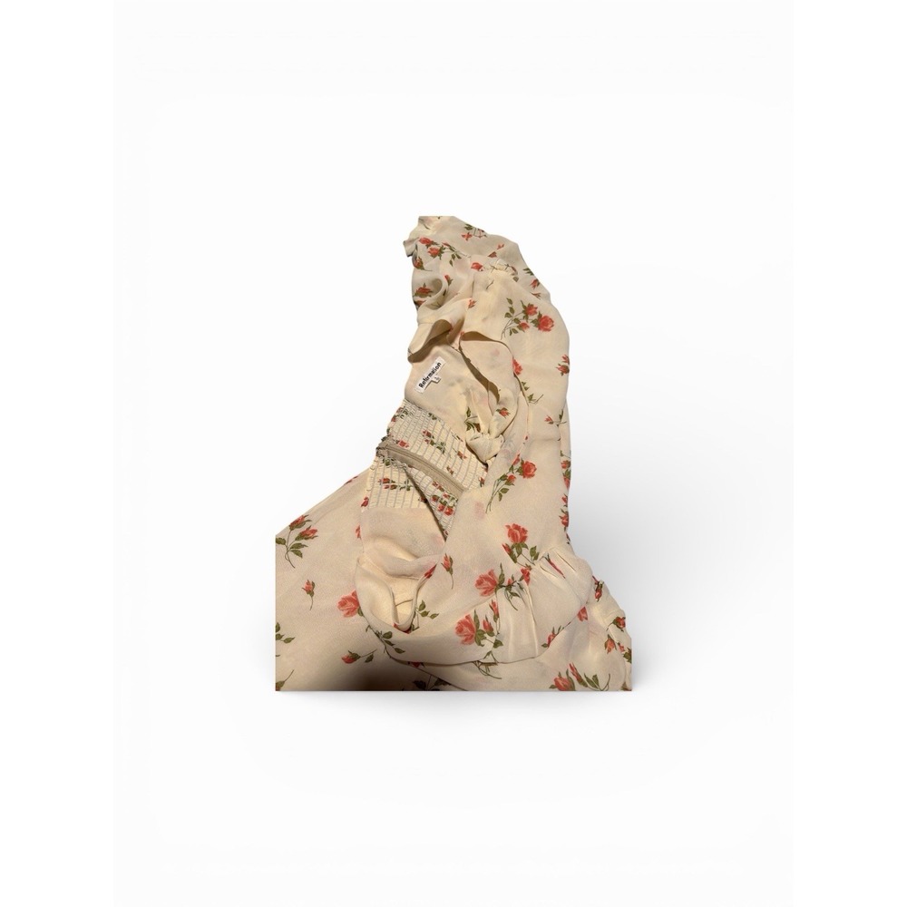 Reformation Sz 6 Pink Floral White Alaina Ruffle Mini‎ Dress cottagecore wedding - Picture 11 of 11
